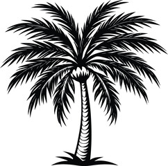 silhouette of palm tree illustration eps 10
