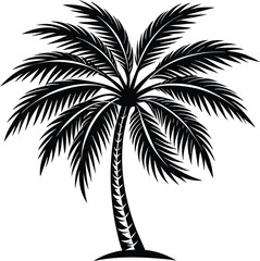 silhouette of palm tree illustration eps 10