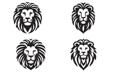 a lion head silhouette vector illustration