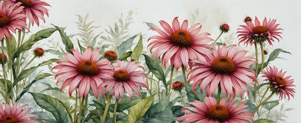 Colorful Flower Bouquet with Echinaceas