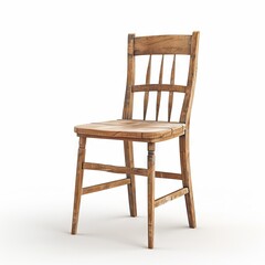Isolated wooden chair on white background
