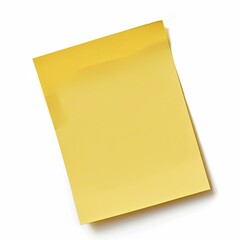 Isolated yellow sticky note on white background