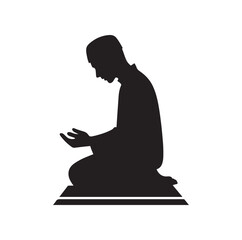 Muslim Praying silhouette. praying symbol 
illustration