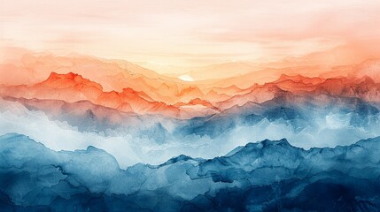 An abstract watercolor painting with soft, blending colors and gentle brushstrokes, designed to evoke feelings of calm and happiness. Clipart illustration style, clean, Minimal,