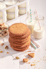 Traditionally and delicious pistachio cookies made of sugar and nuts.