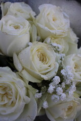 white roses bouquet