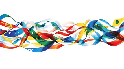 Waving Flag Pattern Symbolizing International Harmony and Diversity