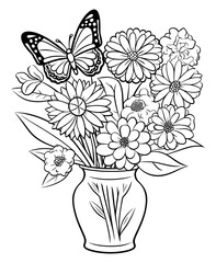 Flower coloring page. flower coloring book