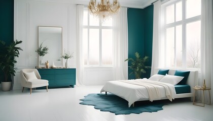white and gold theme modern interior