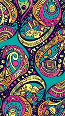 Fototapeta premium Colorful Abstract Paisley Pattern Illustration