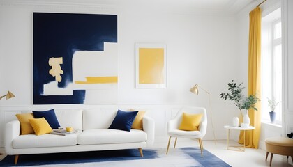 white and gold theme modern interior