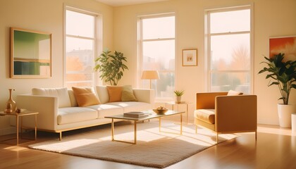 white and gold theme modern interior