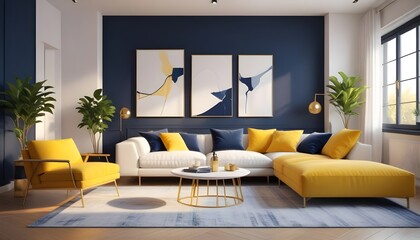 white and gold theme modern interior