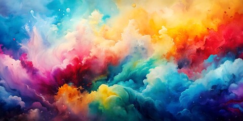 Abstract colorful background, watercolor paint