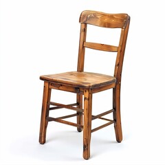 Isolated wooden chair on white background