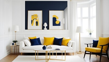white and gold theme modern interior