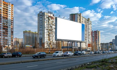 Obraz premium A blank billboard in the city is ideal for advertising mockups