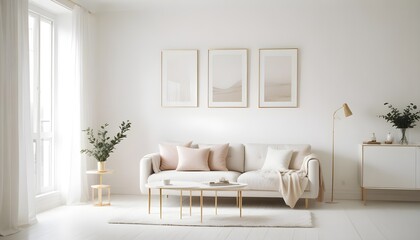 white and gold theme modern interior