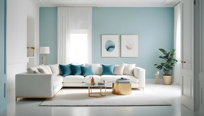 Fototapeta premium white and gold theme modern interior