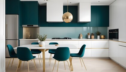 white and gold theme modern interior