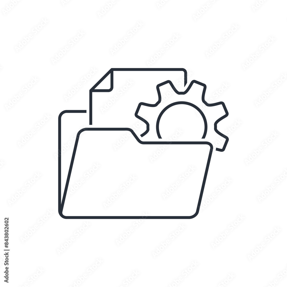 Poster document management settings. vector linear icon isolated on white background.