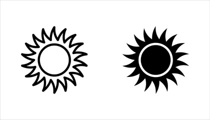Sun icon vector set. summer symbol. sunlight sign collection. vector illustration on white bakground