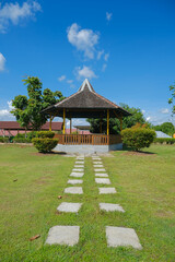 View of the gazebo around the garden