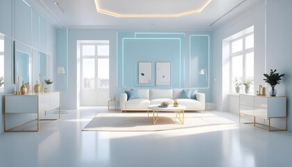 white and gold theme modern interior
