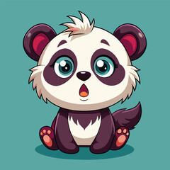 Adobe Illustrator Artwcute 3D fluffy baby panda,  what happened expressionork © MD