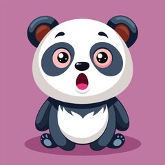Adobe Illustrator Artwcute 3D fluffy baby panda,  what happened expressionork © MD