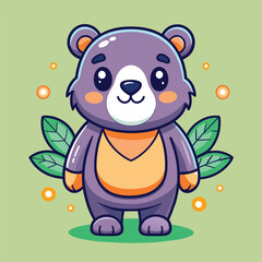 Adobe Illustrator Artwork Cute Hand Drawn Animal Bear Cartoon Vector Illustration by eps 10