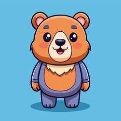 Adobe Illustrator Artwork Cute Hand Drawn Animal Bear Cartoon Vector Illustration by eps 10