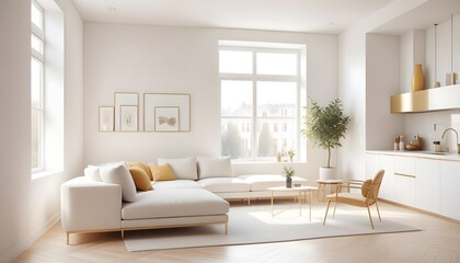 white and gold theme modern interior