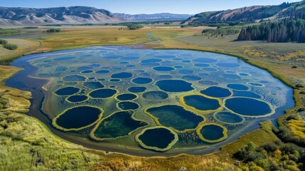 A geological wonder the spotted lake showcases natures artistic abilities.
