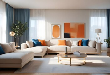 white and gold theme modern interior