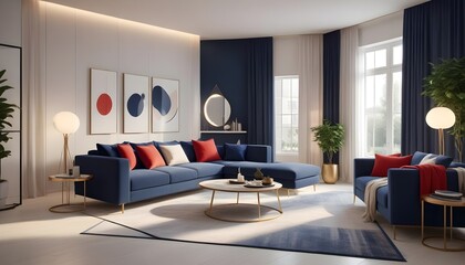 white and gold theme modern interior