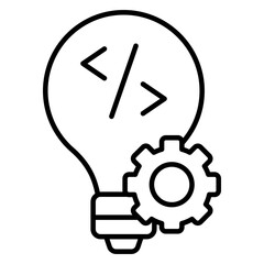 Conceptual flat design icon of coding 