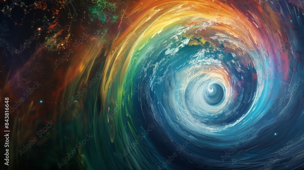 Poster a mesmerizing digital painting portraying 5g communication waves swirling around the globe, resembli