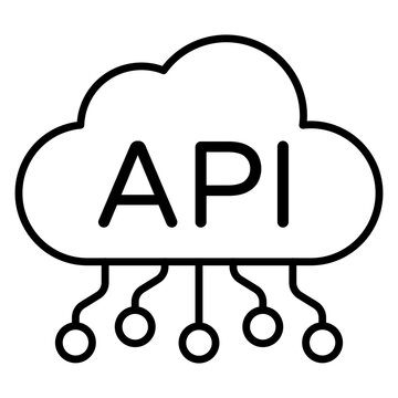 A colored design icon of cloud api