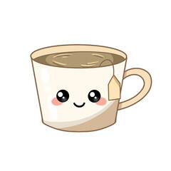 Hot drink tea kawaii sticker