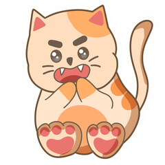 Cute kawaii oragne cat sticker