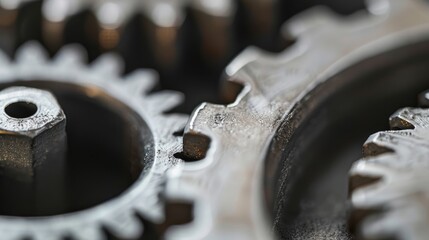 close up gears background. Engineer, Mechanic background. Teamwork concept