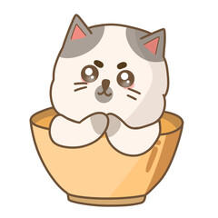 Cute kawaii Grey cat sticker