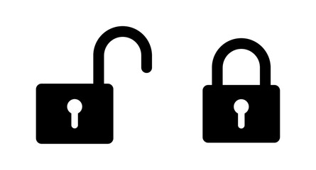Locked and unlocked padlock icon