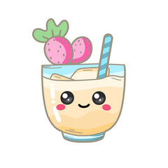 Cold drink with ice kawaii sticker