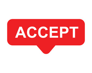 accept button on white background. accept button sign	
