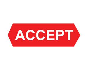 accept button on white background. accept button sign	
