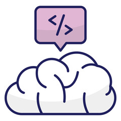 Creative design icon of cloud coding 
