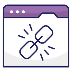 Web linkage icon, editable vector 