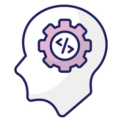 A flat design icon of mind development 